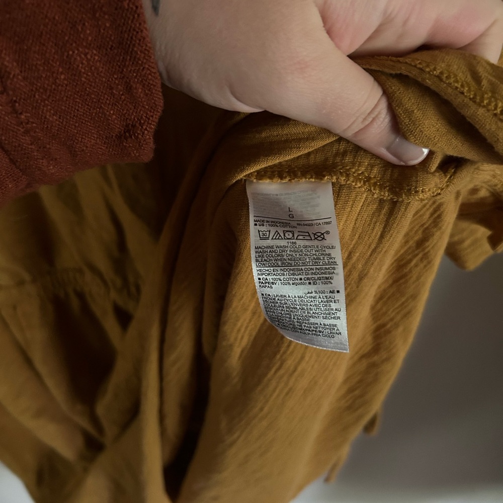 Old Navy | Mustard Yellow Cinched Waist T Shirt Dress - Picture 4 of 5